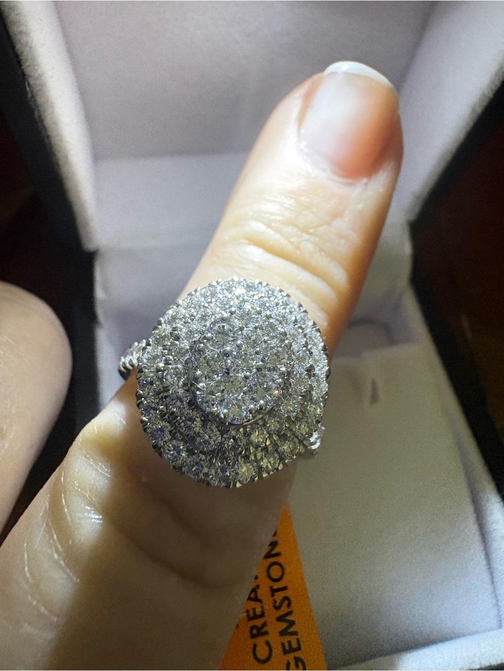 Two carat halo diamond ring